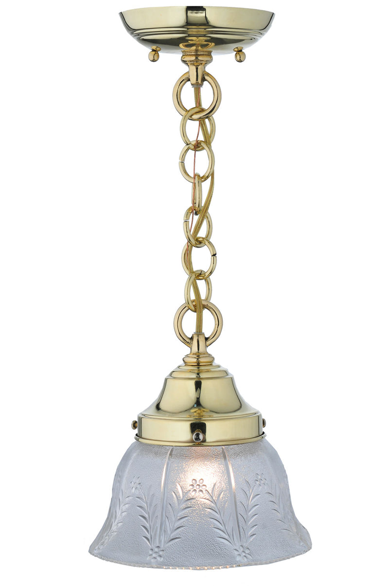 Meyda Tiffany 107905 One Light Mini Pendant, Polished Brass