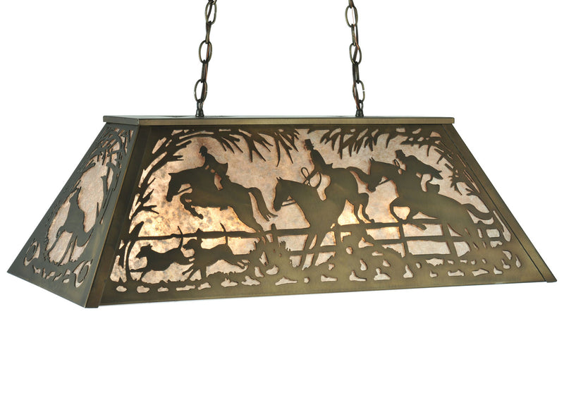 Meyda Tiffany 109744 Six Light Oblong Pendant, Antique Copper