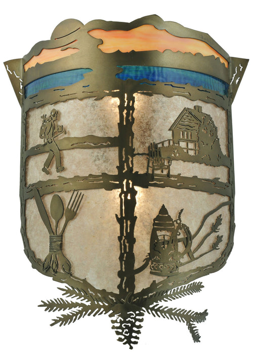 Meyda Tiffany 112435 Two Light Wall Sconce, Antique Copper