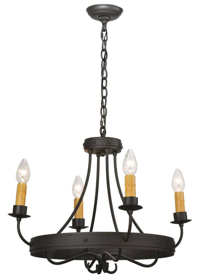 Meyda Tiffany 112632 Four Light Chandelier, Wrought Iron
