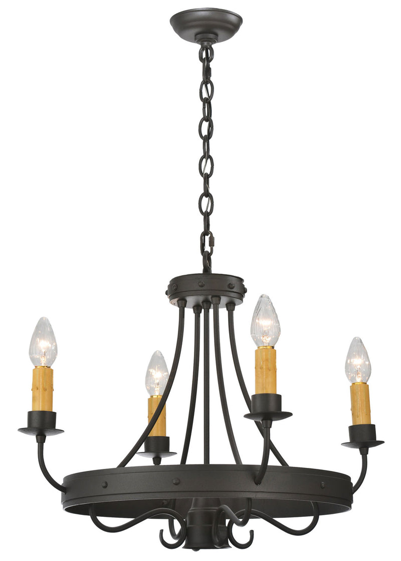 Meyda Tiffany 112633 Five Light Chandelier, Wrought Iron