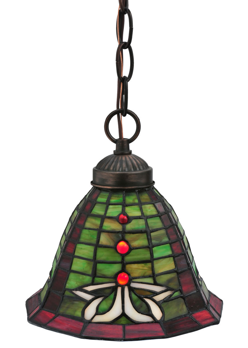 Meyda Tiffany 114281 One Light Mini Pendant, Mahogany Bronze