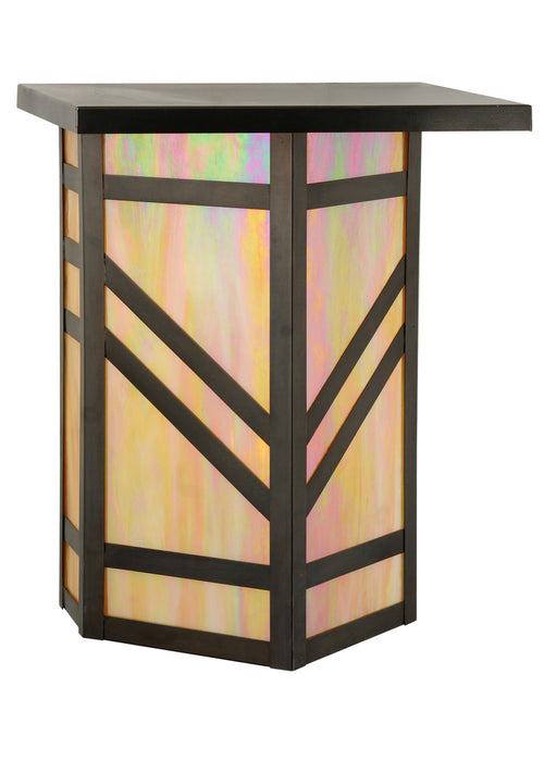 Meyda Tiffany 115370 Two Light Wall Sconce, Craftsman Brown On Brass