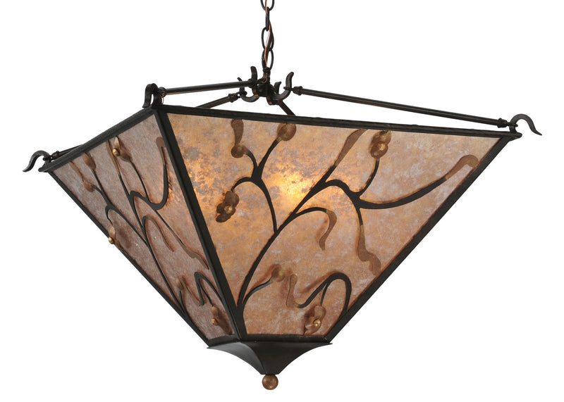 Meyda Tiffany 116135 Four Light Inverted Pendant, Coffee Bean / Cortez Gold
