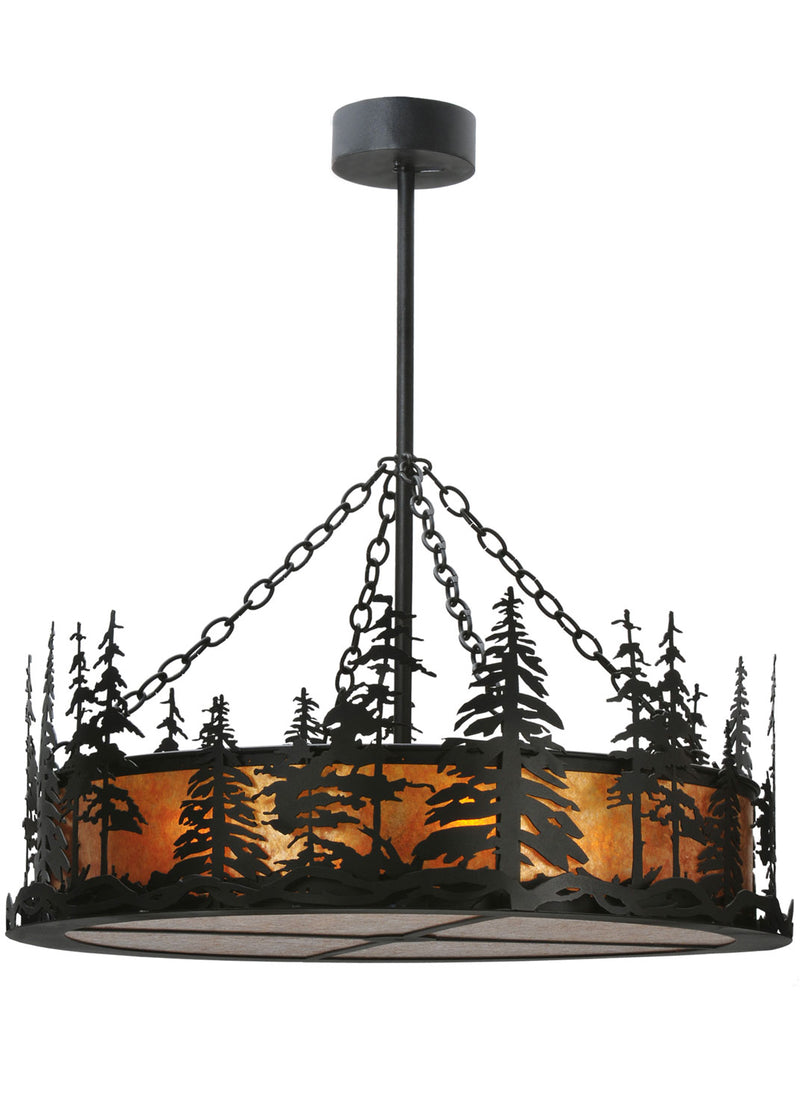 Meyda Tiffany 116636 Four Light Inverted Pendant, Textured Black