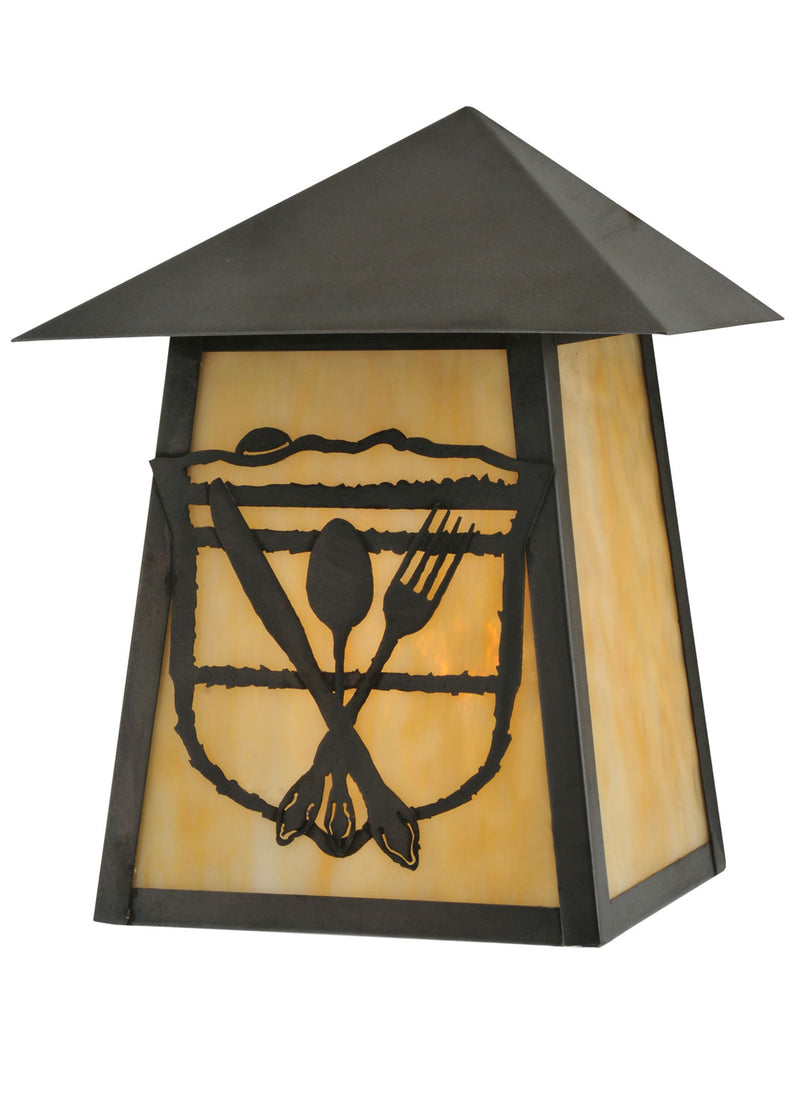 Meyda Tiffany 116862 One Light Wall Sconce, Craftsman Brown