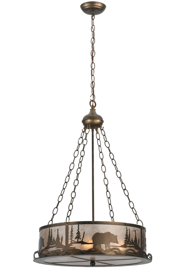 Meyda Tiffany 117014 Four Light Inverted Pendant, Antique Copper