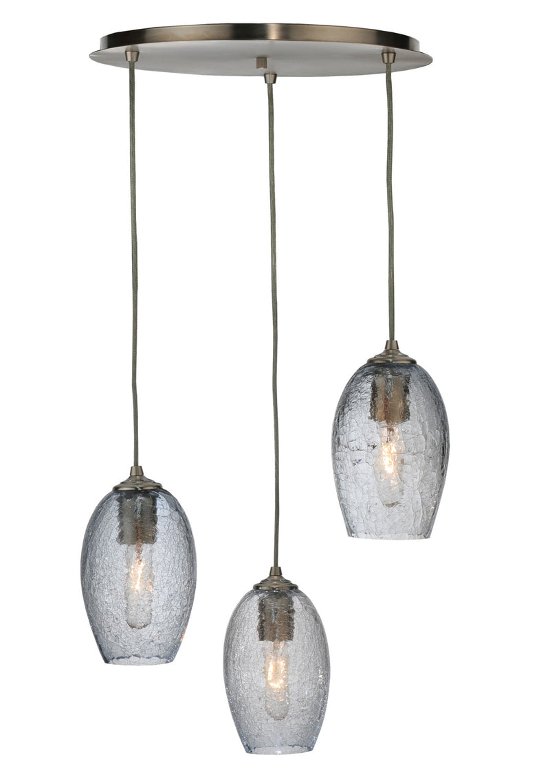 Meyda Tiffany 117170 Three Light Pendant, Brushed Nickel