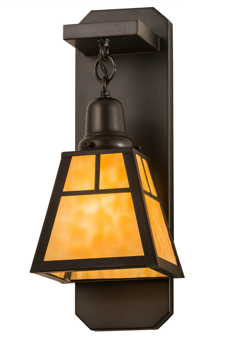 Meyda Tiffany 117287 One Light Wall Sconce, Craftsman Brown