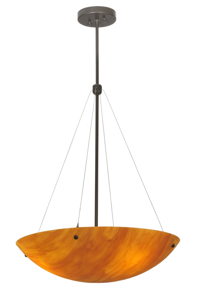 Meyda Tiffany 117684 Three Light Inverted Pendant, Timeless Bronze