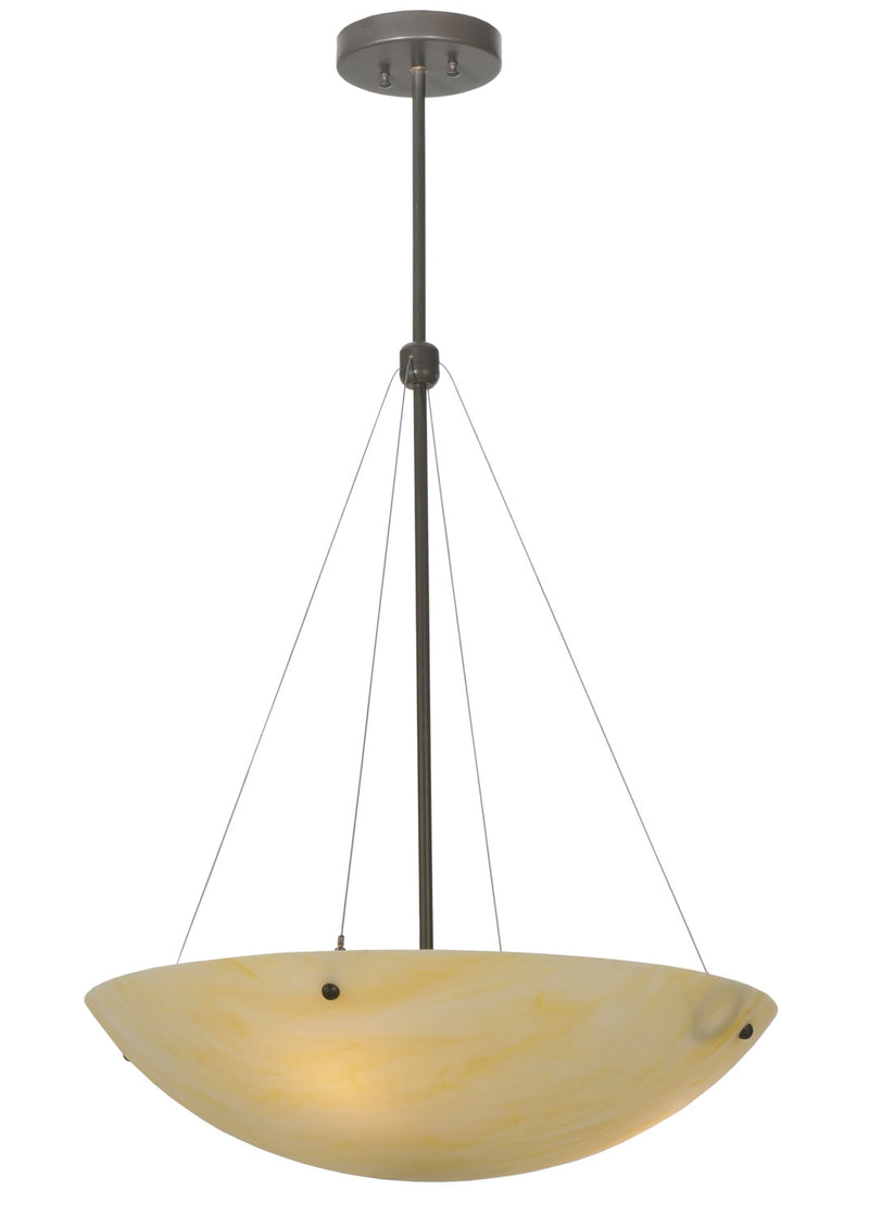 Meyda Tiffany 117694 Three Light Inverted Pendant, Timeless Bronze