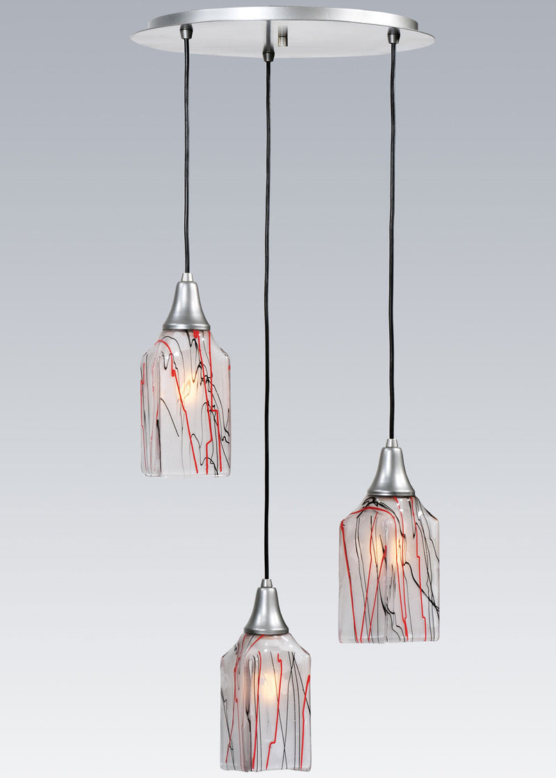 Meyda Tiffany 117929 Three Light Pendant, Black Metal