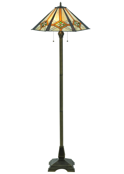 Meyda Tiffany 118694 Two Light Floor Lamp, Antique