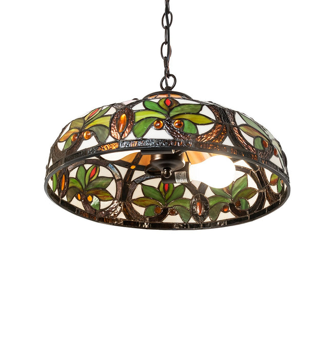 Meyda Tiffany 119562 Two Light Pendant, Mahogany Bronze