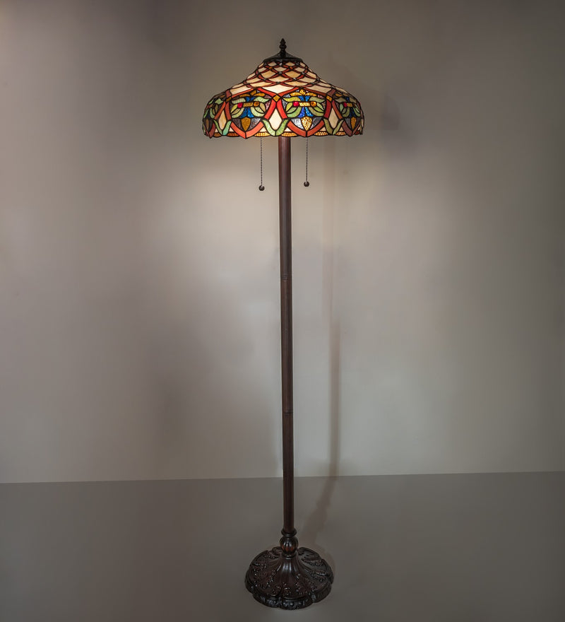Meyda Tiffany 119598 Two Light Floor Lamp, Mahogany Bronze