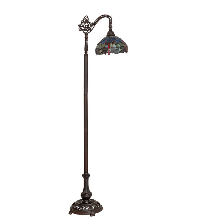 Meyda Tiffany 119648 One Light Bridge Arm Floor Lamp, Mahogany Bronze