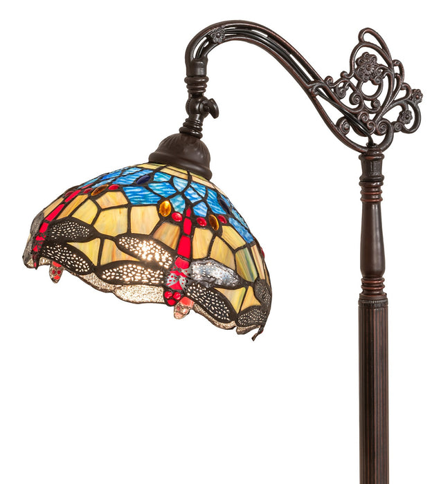 Meyda Tiffany 119648 One Light Bridge Arm Floor Lamp, Mahogany Bronze