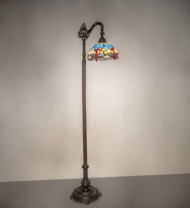 Meyda Tiffany 119648 One Light Bridge Arm Floor Lamp, Mahogany Bronze