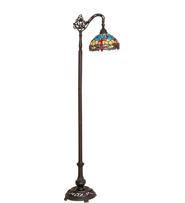 Meyda Tiffany 119648 One Light Bridge Arm Floor Lamp, Mahogany Bronze