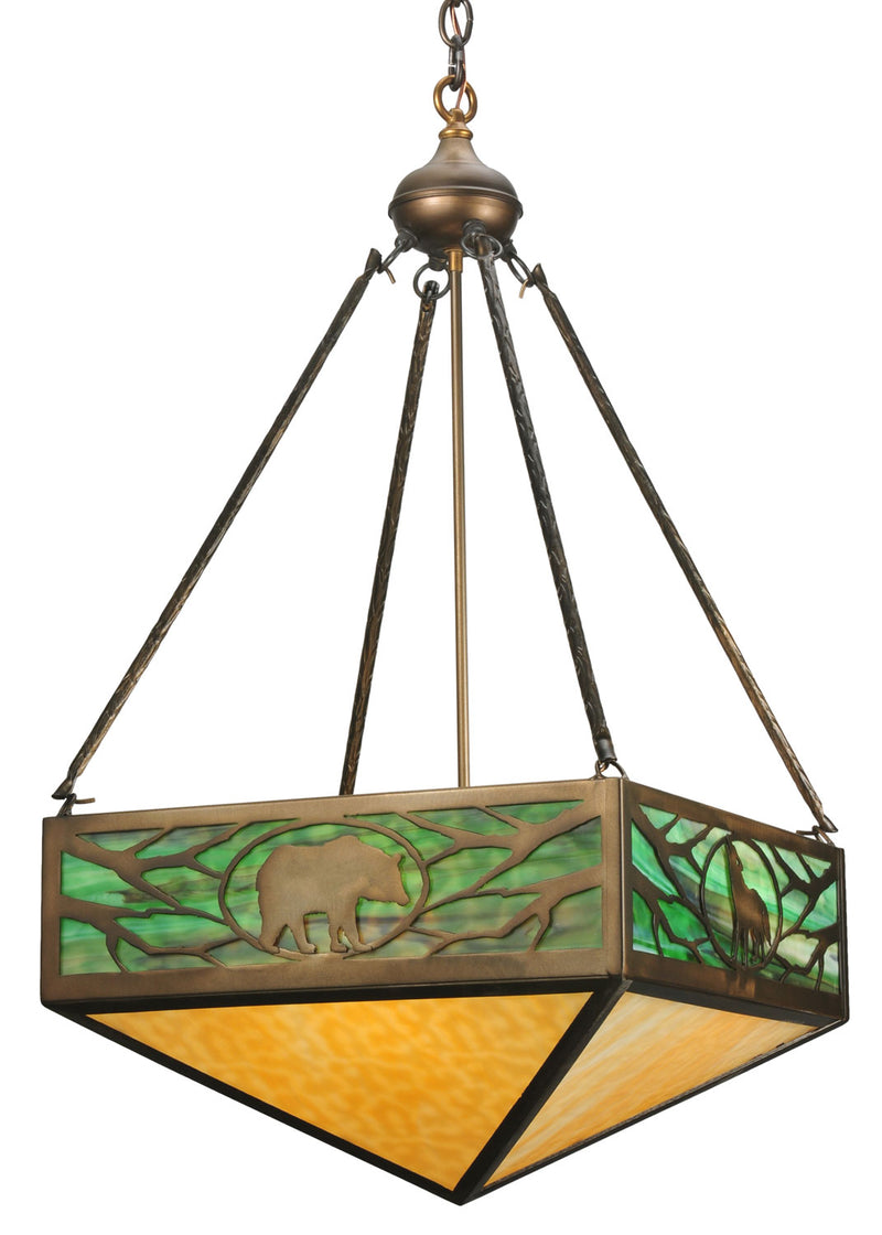 Meyda Tiffany 120380 Four Light Inverted Pendant, Antique Copper