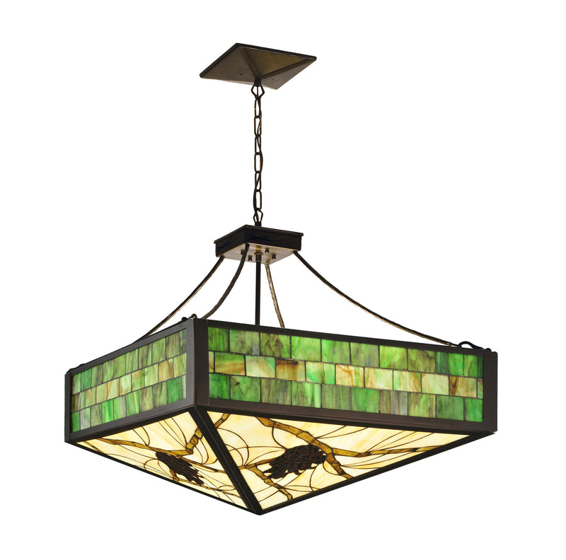 Meyda Tiffany 120537 Four Light Pendant, Antique Copper