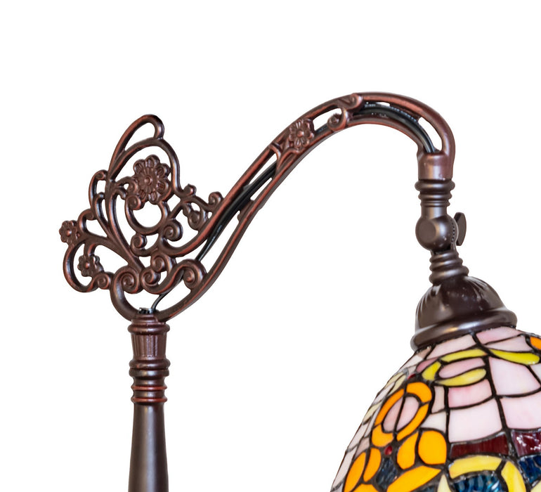 Meyda Tiffany 120578 Bridge Arm Floor Lamp, Mahogany Bronze