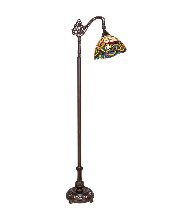Meyda Tiffany 120578 Bridge Arm Floor Lamp, Mahogany Bronze