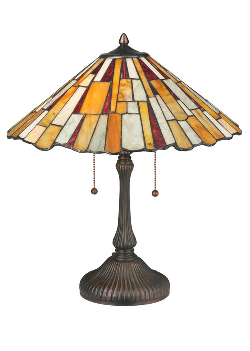 Meyda Tiffany 120600 Two Light Table Lamp, Mahogany Bronze