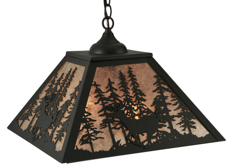 Meyda Tiffany 121176 Two Light Pendant, Wrought Iron