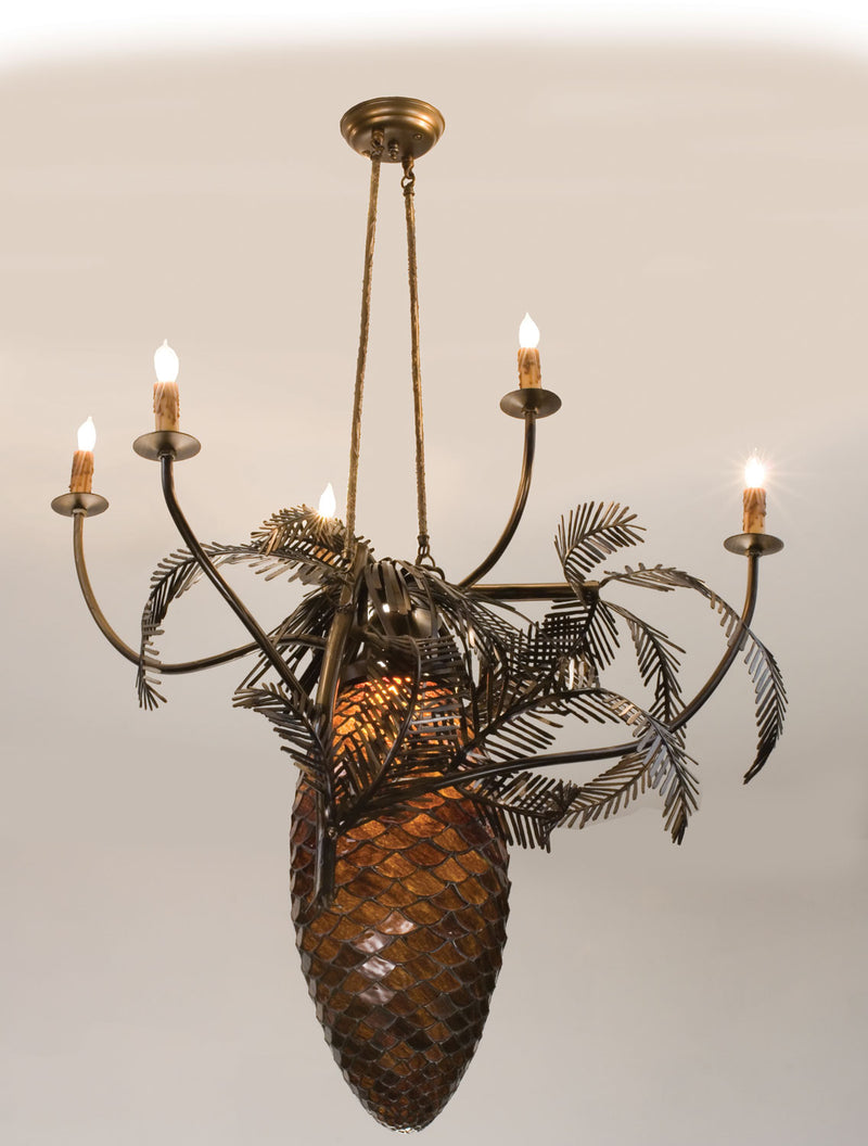 Meyda Tiffany 12363 Six Light Chandelier, Antique Copper