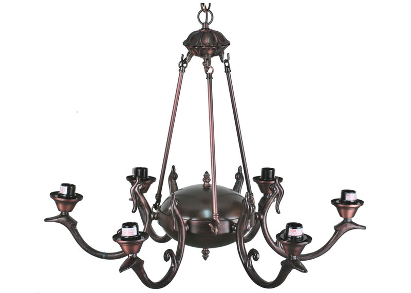 Meyda Tiffany 26946 Six Light Chandelier Hardware, Mahogany Bronze