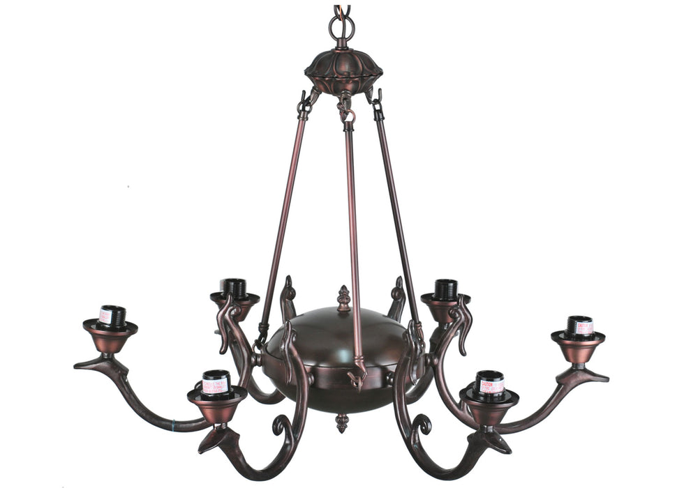 Meyda Tiffany 26946 Six Light Chandelier Hardware, Mahogany Bronze