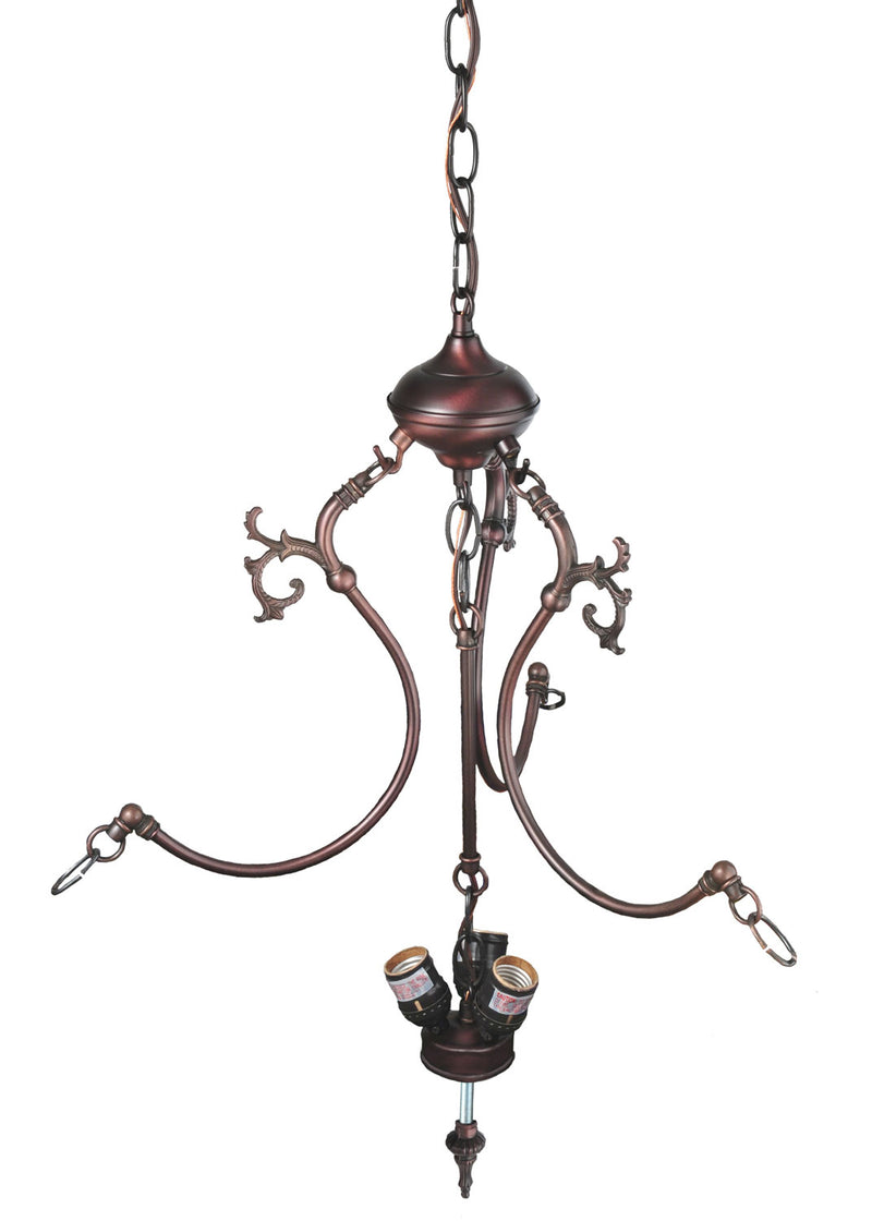 Meyda Tiffany 30444 Three Light Inverted Pendant Hardware, Mahogany Bronze