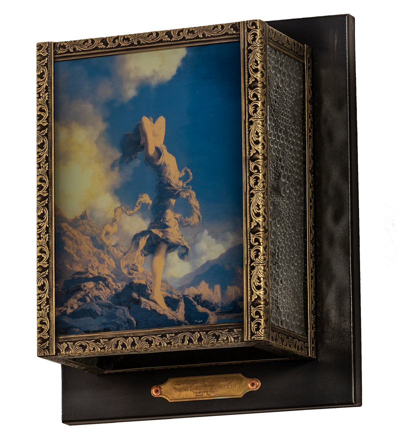 Meyda Tiffany 38382 One Light Wall Sconce, Textured Black/Antique Brass