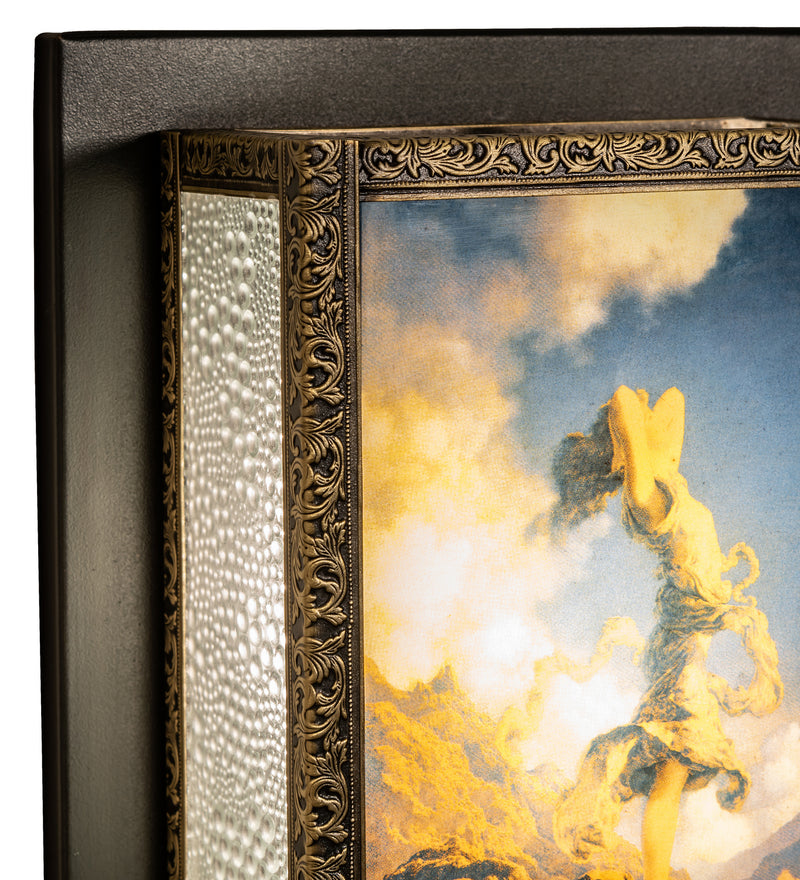 Meyda Tiffany 38382 One Light Wall Sconce, Textured Black/Antique Brass