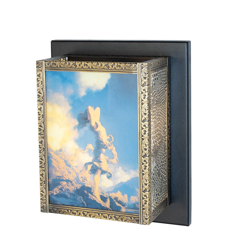 Meyda Tiffany 38382 One Light Wall Sconce, Textured Black/Antique Brass