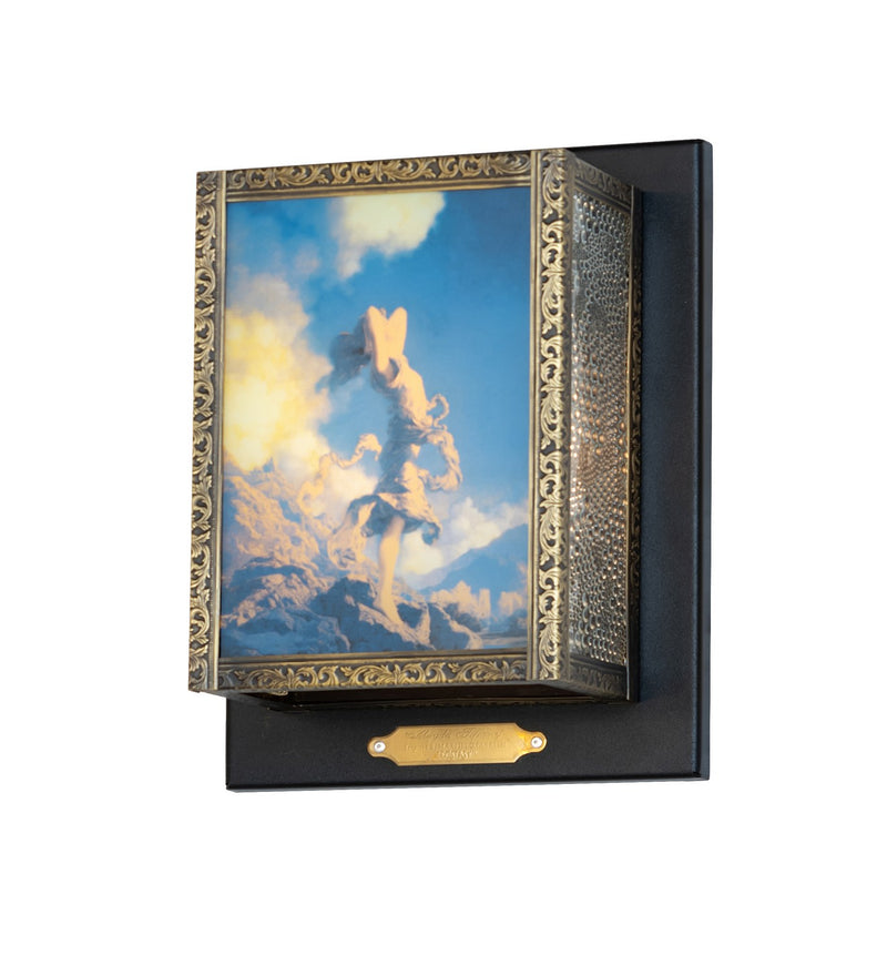 Meyda Tiffany 38382 One Light Wall Sconce, Textured Black/Antique Brass