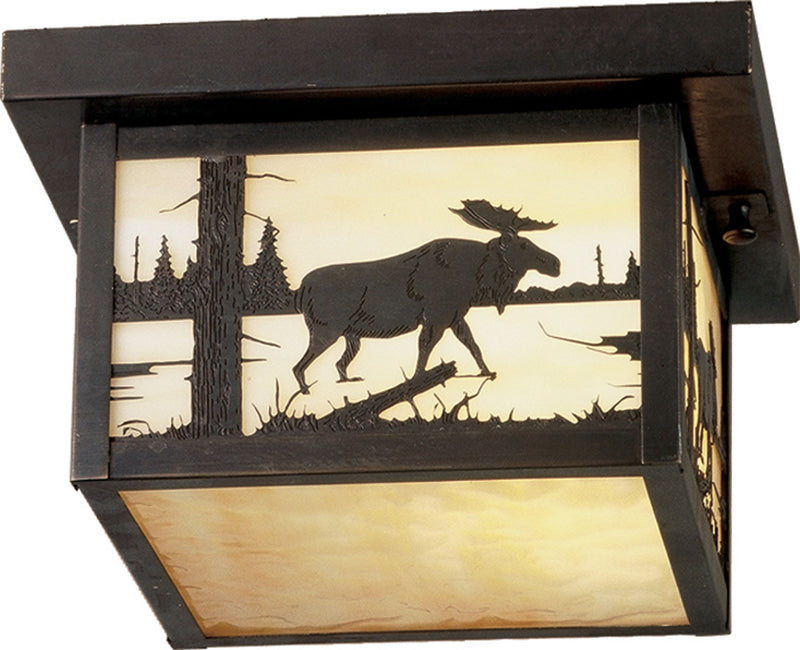 Meyda Tiffany 38555 One Light Flushmount, Steel