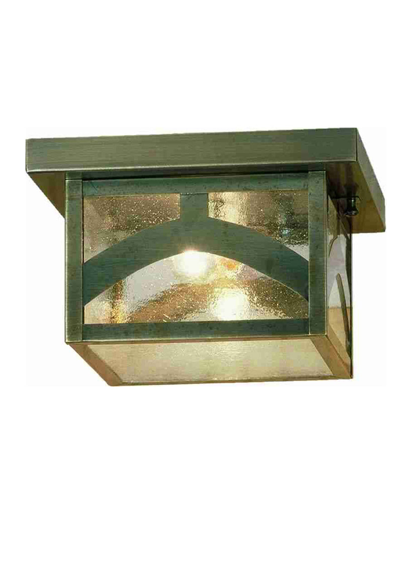 Meyda Tiffany 45865 One Light Flushmount, Antique Brass