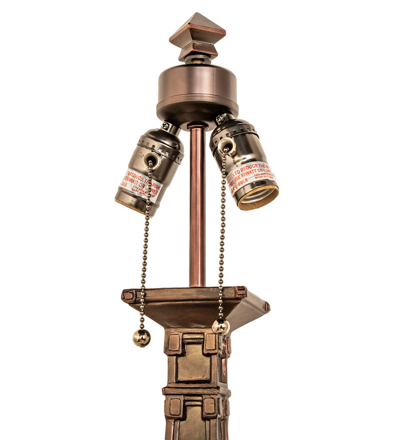 Meyda Tiffany 48223 Two Light Table Base, Mahogany Bronze