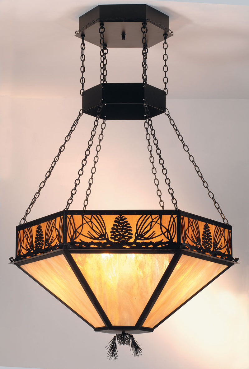 Meyda Tiffany 48515 Six Light Inverted Pendant, Textured Black