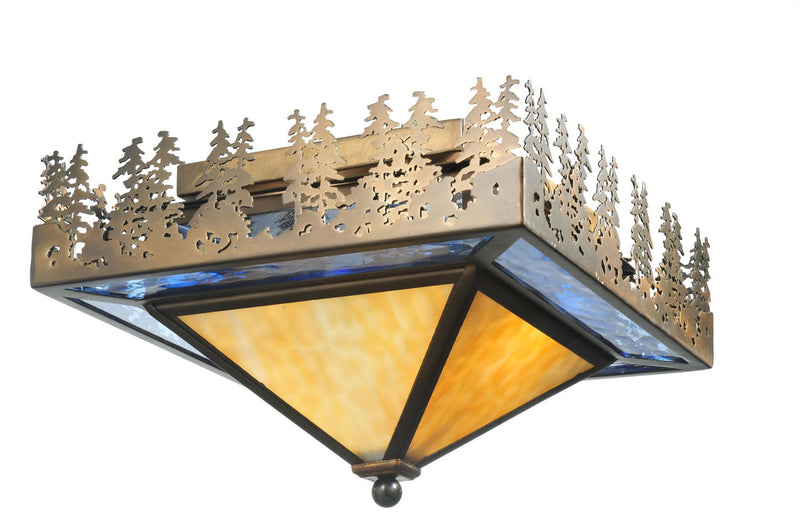 Meyda Tiffany 50591 Two Light Flushmount, Antique Copper