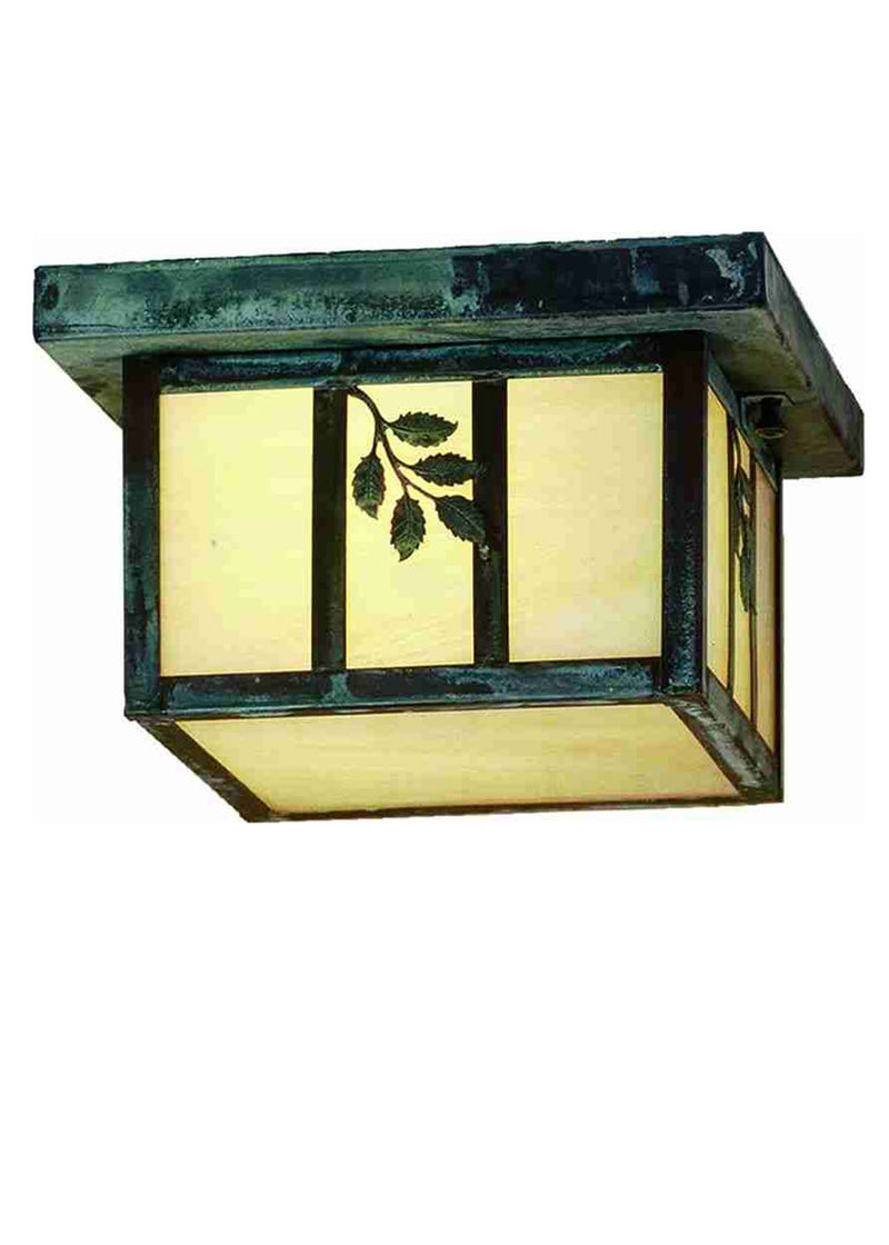 Meyda Tiffany 51892 One Light Flushmount, Craftsman Verdigris