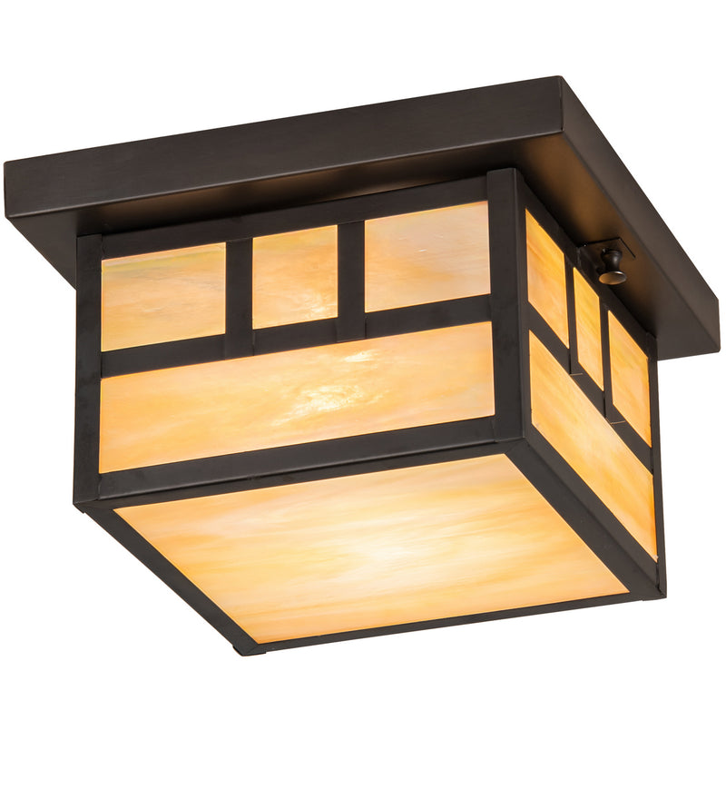 Meyda Tiffany 51893 One Light Flushmount, Craftsman Brown