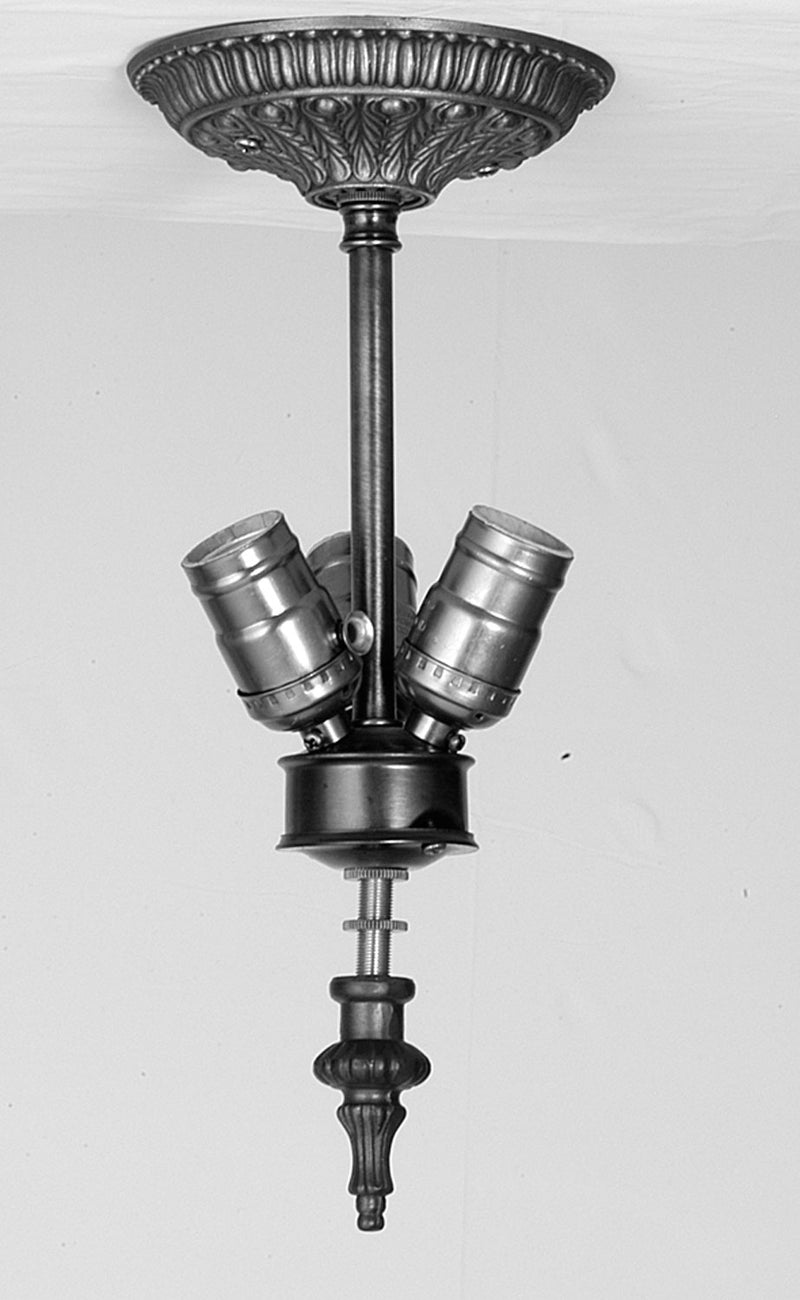 Meyda Tiffany 52108 Three Light Flushmount, Mahogany Bronze