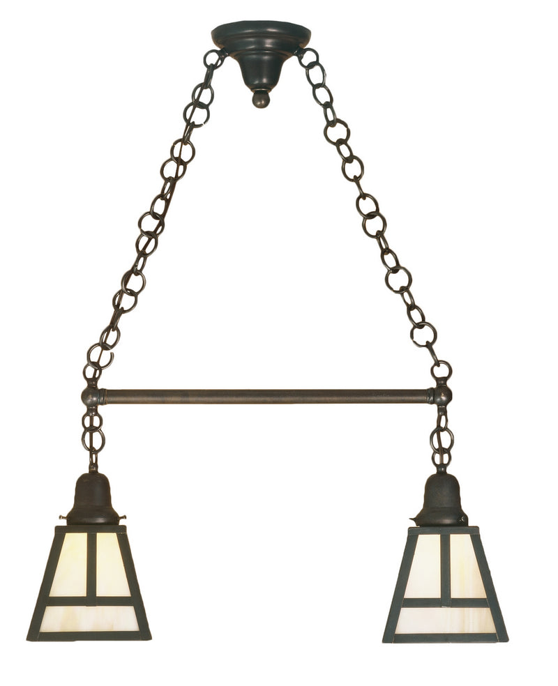 Meyda Tiffany 52207 Two Light Island Pendant, Craftsman Brown