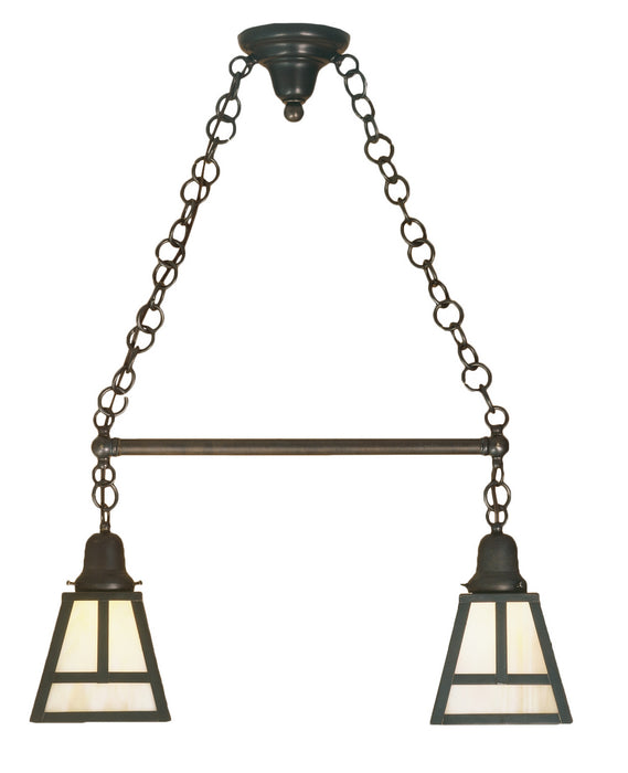 Meyda Tiffany 52207 Two Light Island Pendant, Craftsman Brown