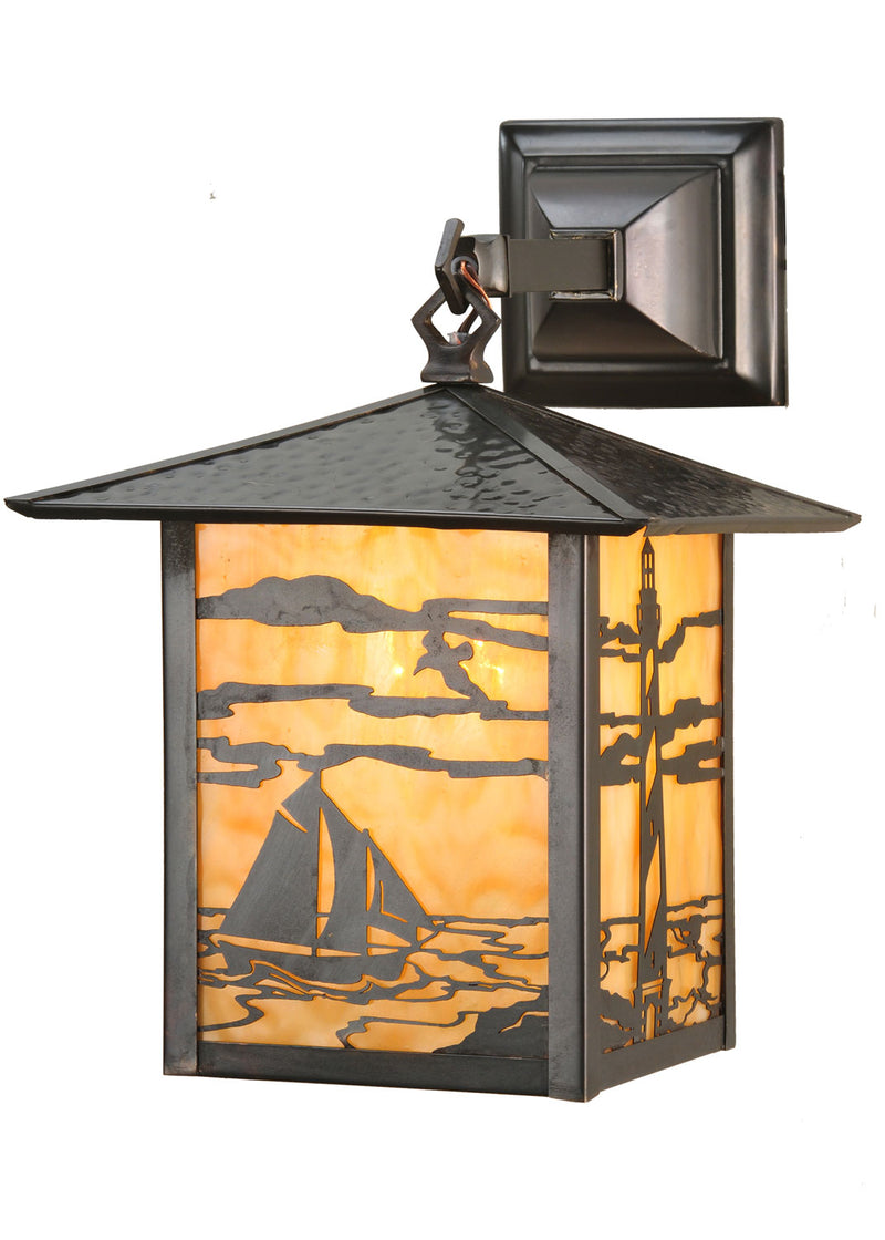 Meyda Tiffany 63590 One Light Wall Sconce, Craftsman Brown