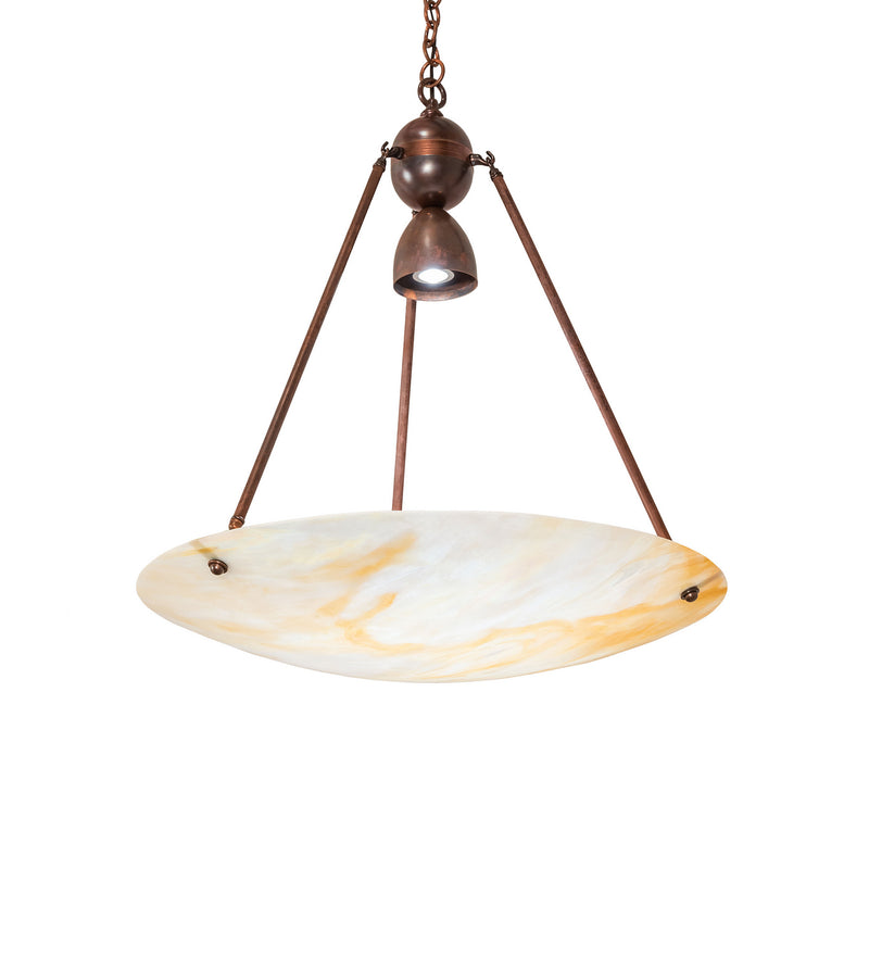 Meyda Tiffany 66750 One Light Inverted Pendant, Craftsman Brown