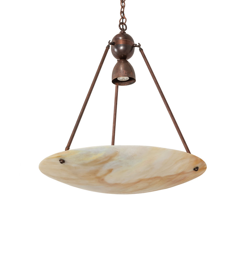 Meyda Tiffany 66750 One Light Inverted Pendant, Craftsman Brown